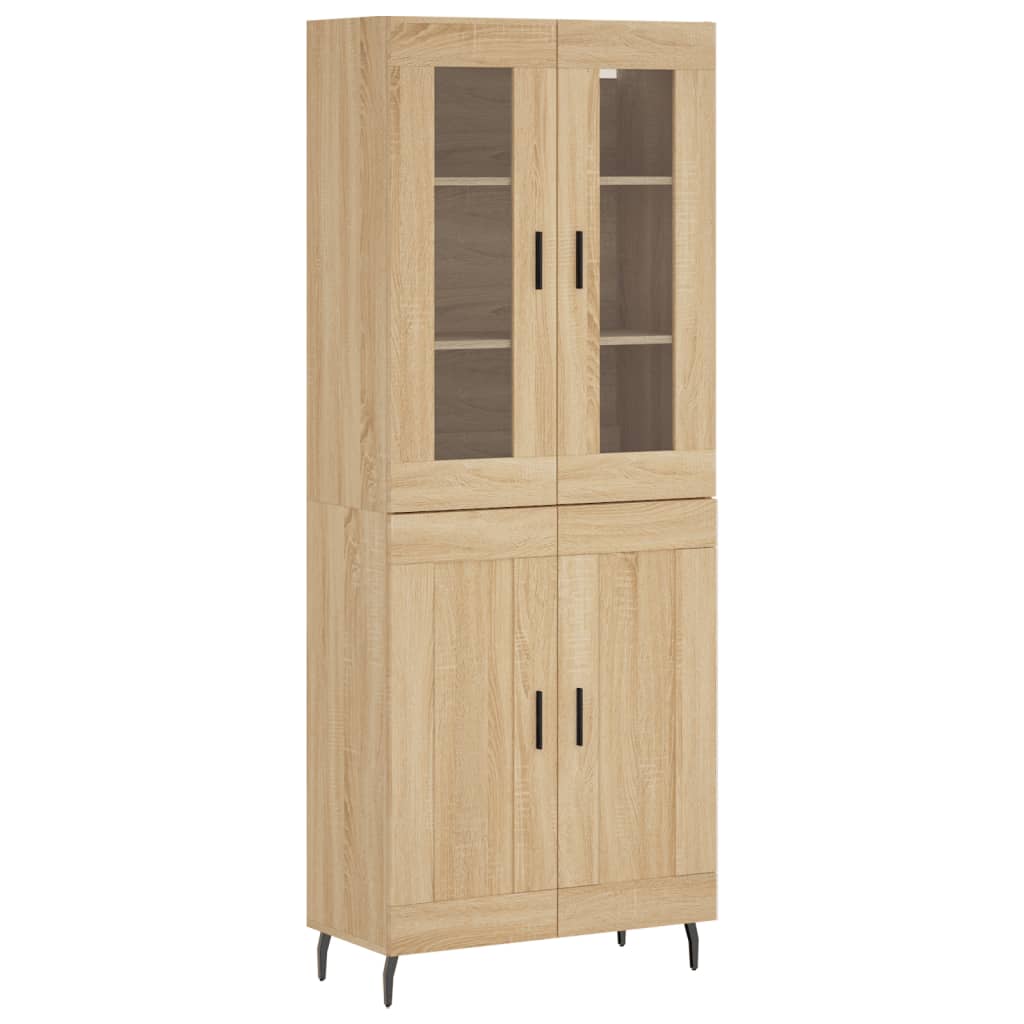 Highboard sonoma eik 69,5x34x180 cm konstruert tre