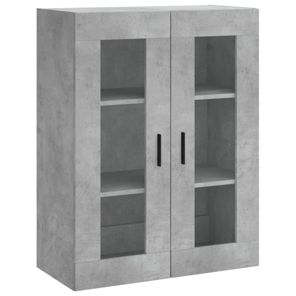 Highboard betonggrå 69,5x34x180 cm konstruert tre
