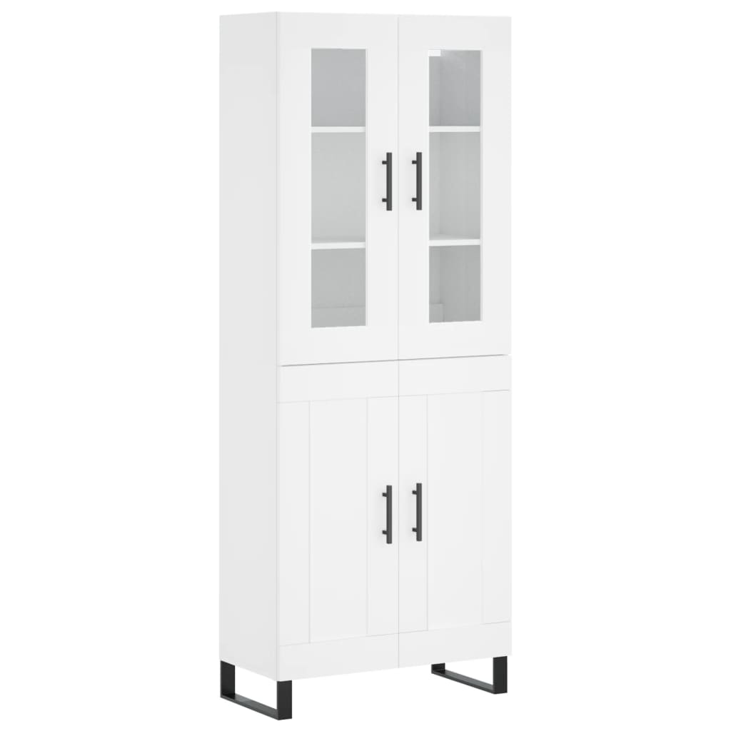 Highboard hvit 69,5x34x180 cm konstruert tre vidaXL