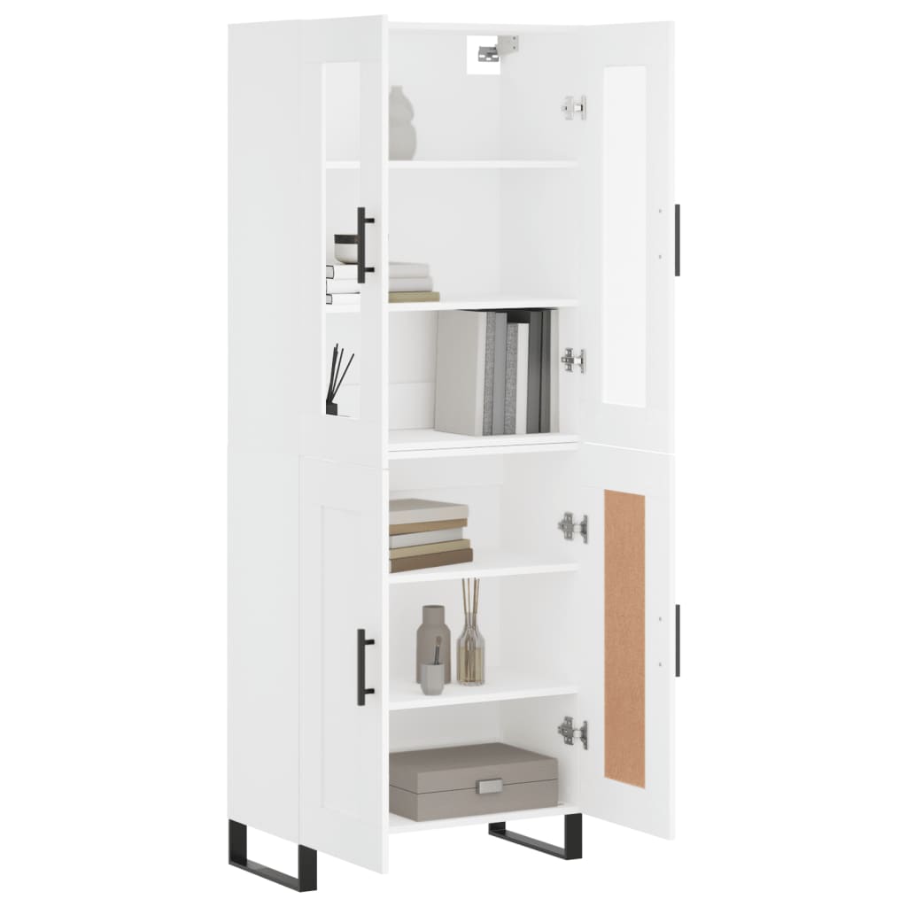 Highboard hvit 69,5x34x180 cm konstruert tre vidaXL