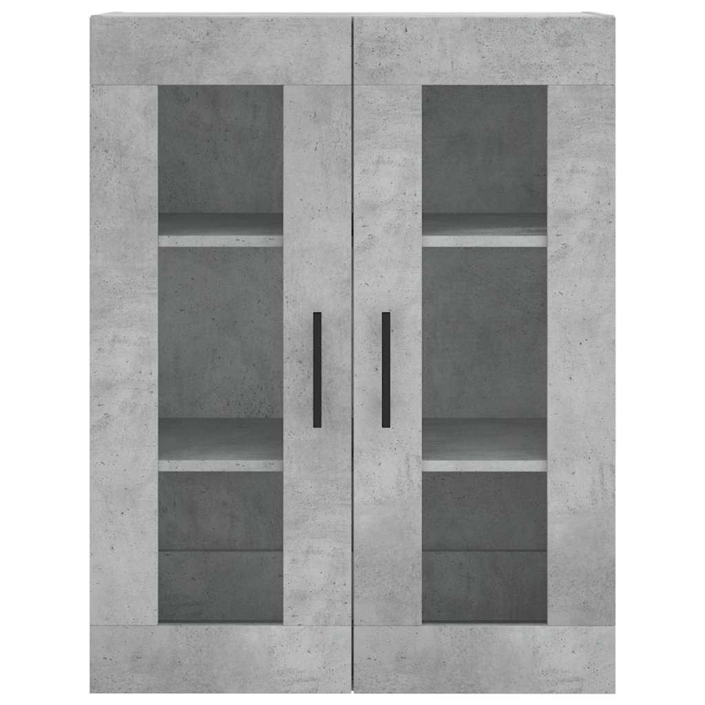 Highboard betonggrå 69,5x34x180 cm konstruert tre