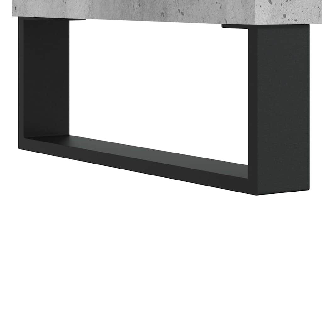 Highboard betonggrå 69,5x34x180 cm konstruert tre