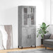 Highboard betonggrå 69,5x34x180 cm konstruert tre