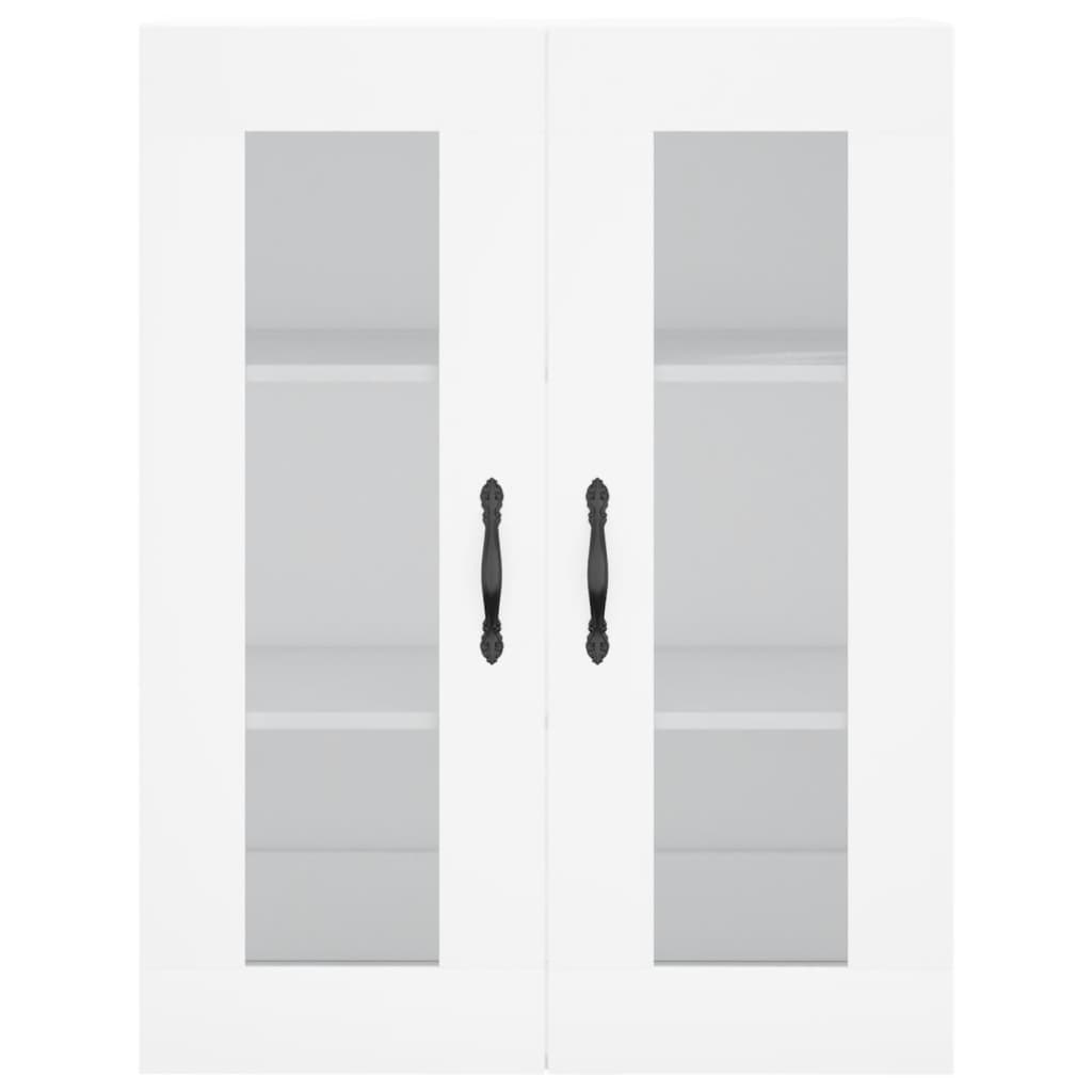 Highboard hvit 69,5x34x180 cm konstruert tre
