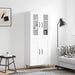 Highboard hvit 69,5x34x180 cm konstruert tre
