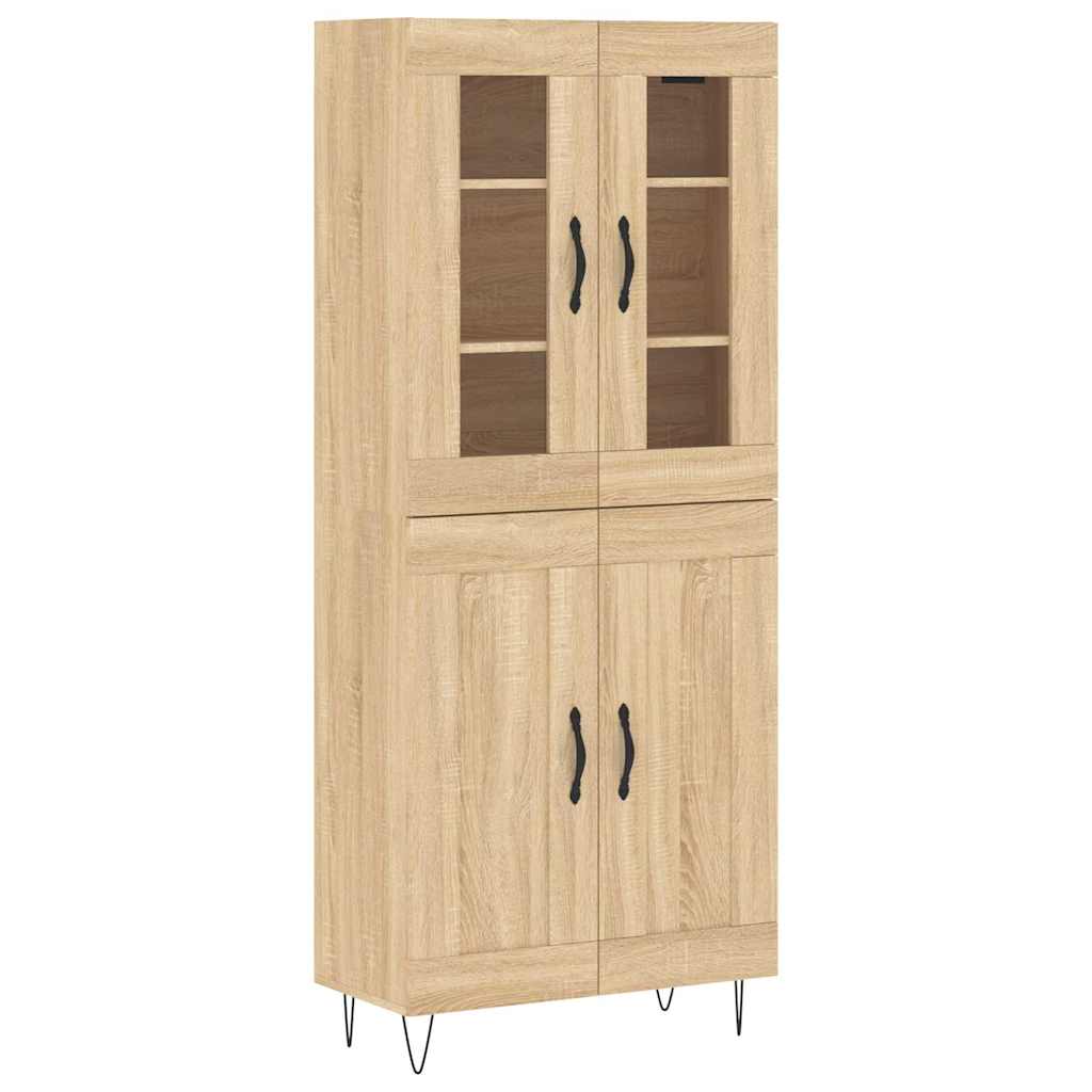 Highboard sonoma eik 69,5x34x180 cm konstruert tre vidaXL