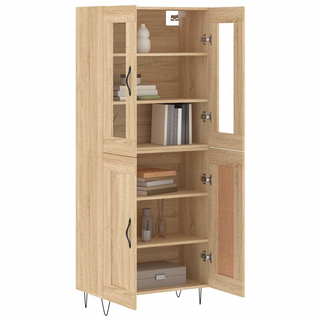 Highboard sonoma eik 69,5x34x180 cm konstruert tre vidaXL
