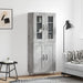 Highboard betonggrå 69,5x34x180 cm konstruert tre