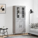Highboard grå sonoma 69,5x34x180 cm konstruert tre