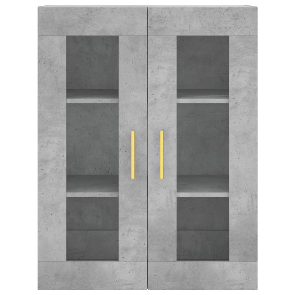 Highboard betonggrå 69,5x34x180 cm konstruert tre