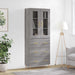 Highboard grå sonoma 69,5x34x180 cm konstruert tre