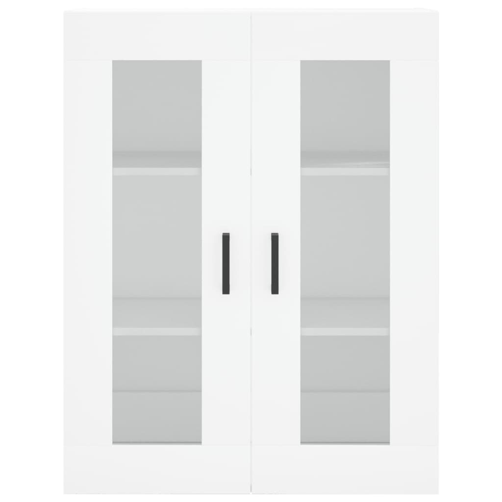 Highboard hvit 69,5x34x180 cm konstruert tre