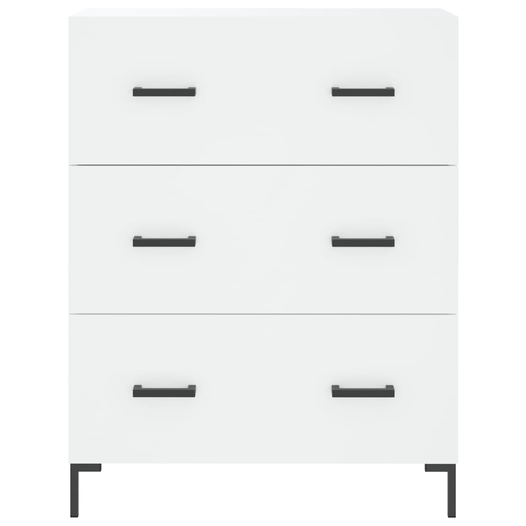 Highboard hvit 69,5x34x180 cm konstruert tre