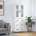 Highboard hvit 69,5x34x180 cm konstruert tre