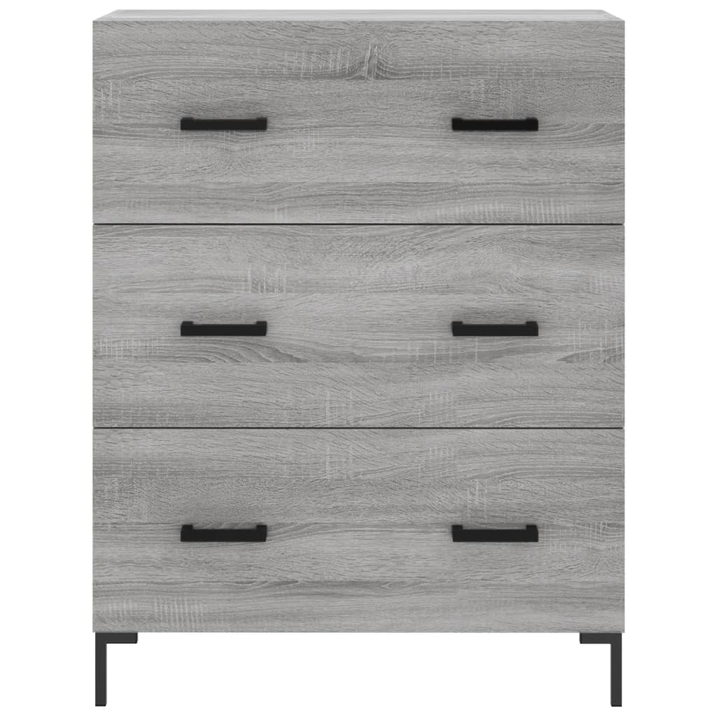 Highboard grå sonoma 69,5x34x180 cm konstruert tre