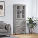 Highboard grå sonoma 69,5x34x180 cm konstruert tre