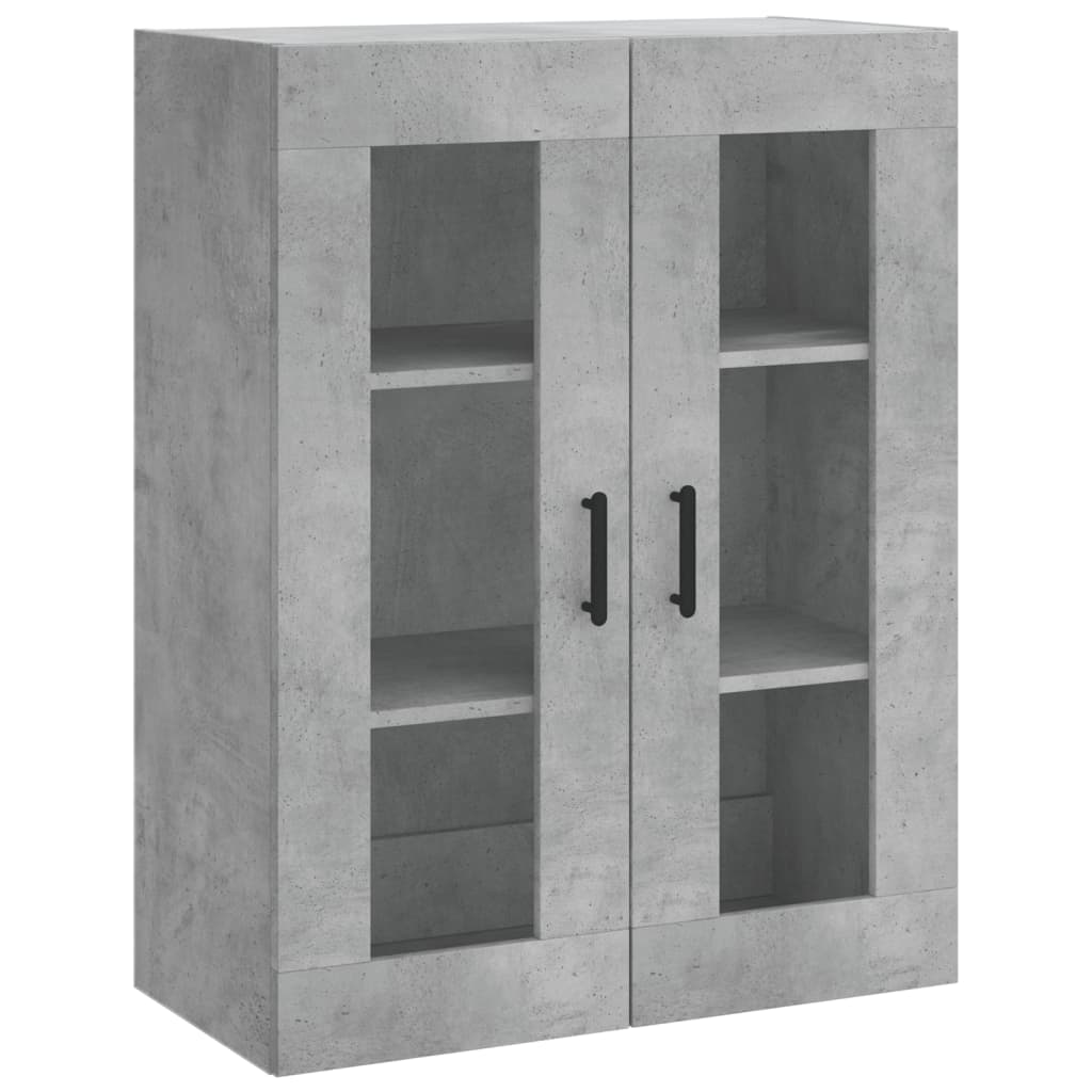 Highboard betonggrå 69,5x34x180 cm konstruert tre