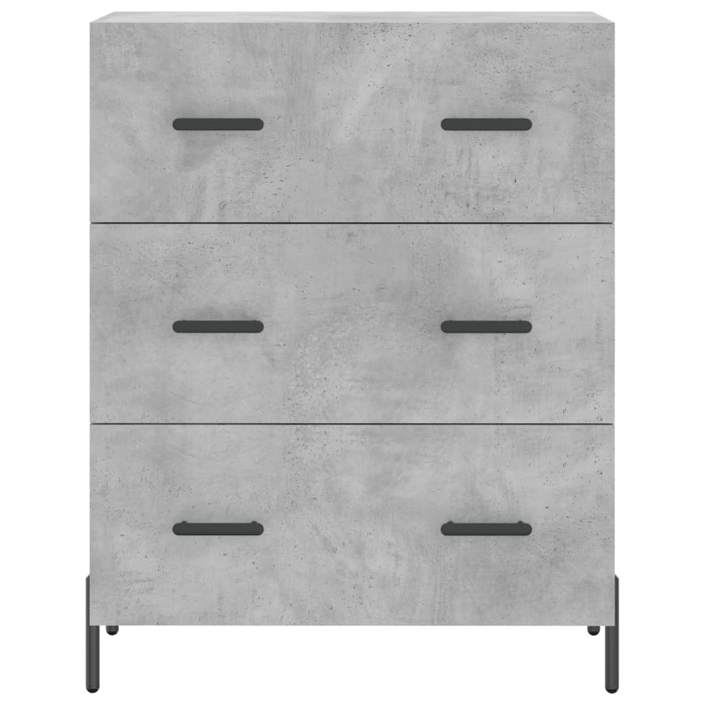 Highboard betonggrå 69,5x34x180 cm konstruert tre