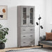 Highboard grå sonoma 69,5x34x180 cm konstruert tre