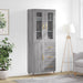 Highboard grå sonoma 69,5x34x180 cm konstruert tre