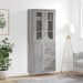 Highboard grå sonoma 69,5x34x180 cm konstruert tre