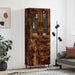 Highboard røkt eik 69,5x34x180 cm konstruert tre
