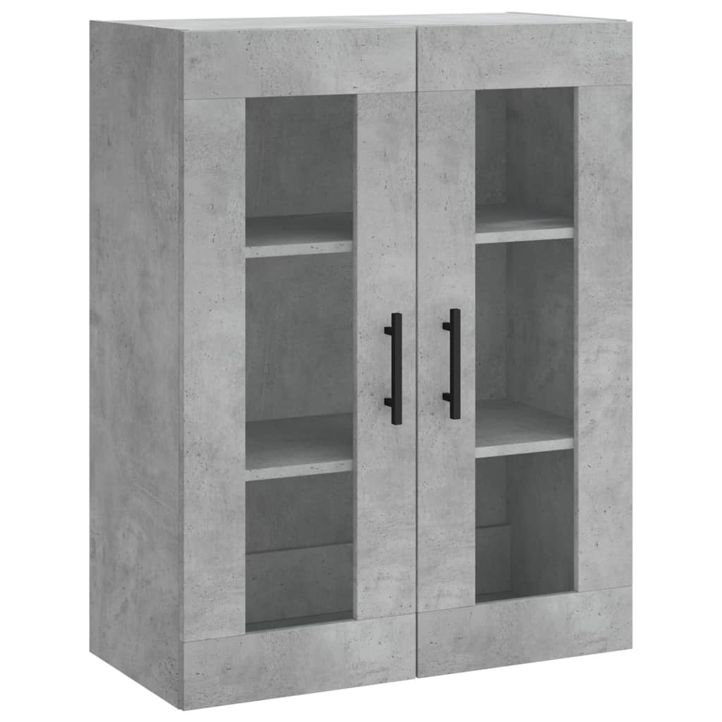 Highboard betonggrå 69,5x34x180 cm konstruert tre