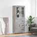 Highboard betonggrå 69,5x34x180 cm konstruert tre