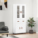 Highboard hvit 69,5x34x180 cm konstruert tre