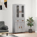 Highboard grå sonoma 69,5x34x180 cm konstruert tre