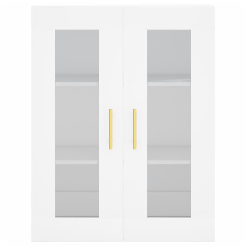 Highboard hvit 69,5x34x180 cm konstruert tre