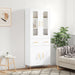 Highboard hvit 69,5x34x180 cm konstruert tre