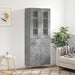 Highboard betonggrå 69,5x34x180 cm konstruert tre