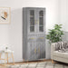 Highboard grå sonoma 69,5x34x180 cm konstruert tre