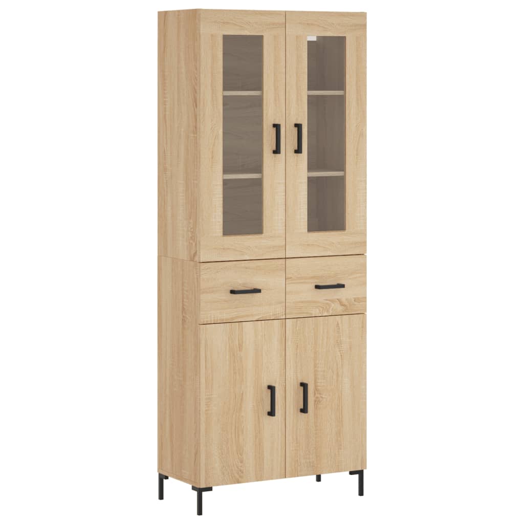 Highboard sonoma eik 69,5x34x180 cm konstruert tre