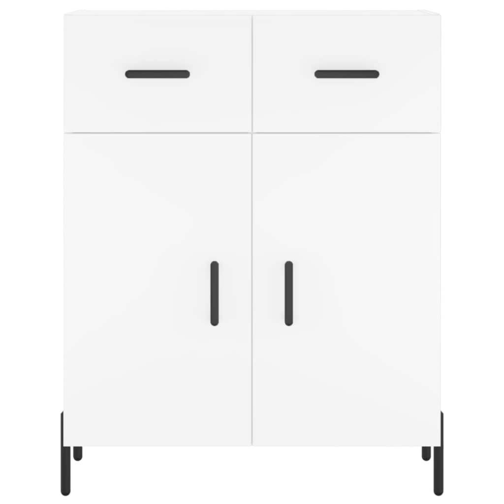 Highboard hvit 69,5x34x180 cm konstruert tre