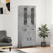 Highboard betonggrå 69,5x34x180 cm konstruert tre