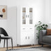Highboard hvit 69,5x34x180 cm konstruert tre