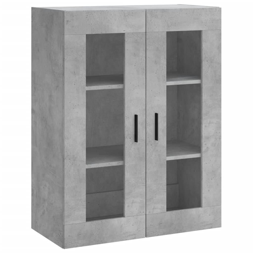 Highboard betonggrå 69,5x34x180 cm konstruert tre