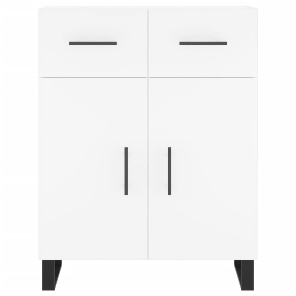 Highboard hvit 69,5x34x180 cm konstruert tre