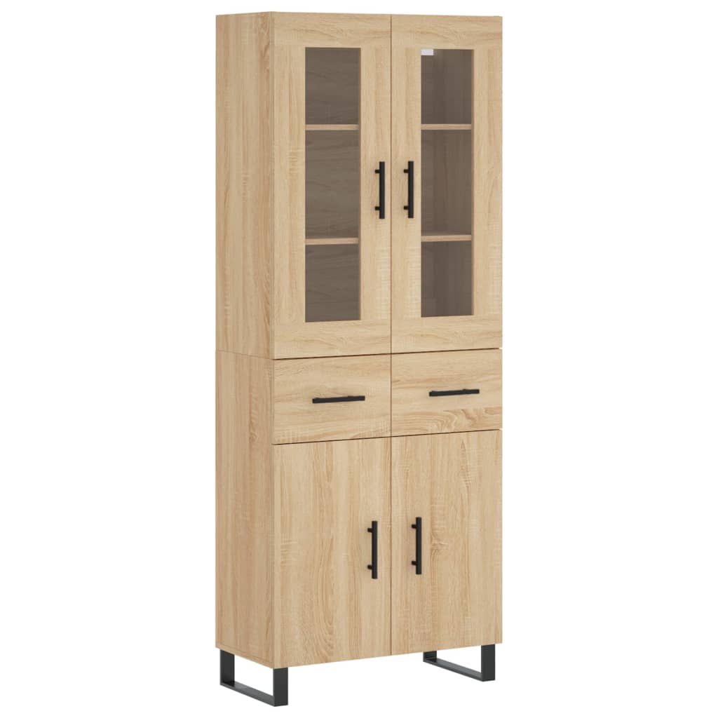 Highboard sonoma eik 69,5x34x180 cm konstruert tre
