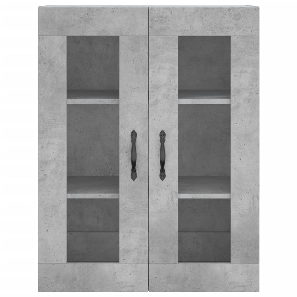 Highboard betonggrå 69,5x34x180 cm konstruert tre