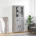 Highboard betonggrå 69,5x34x180 cm konstruert tre