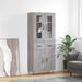 Highboard grå sonoma 69,5x34x180 cm konstruert tre