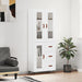 Highboard hvit 69,5x34x180 cm konstruert tre