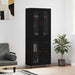 Highboard svart 69,5x34x180 cm konstruert tre