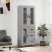Highboard grå sonoma 69,5x34x180 cm konstruert tre