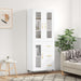 Highboard hvit 69,5x34x180 cm konstruert tre