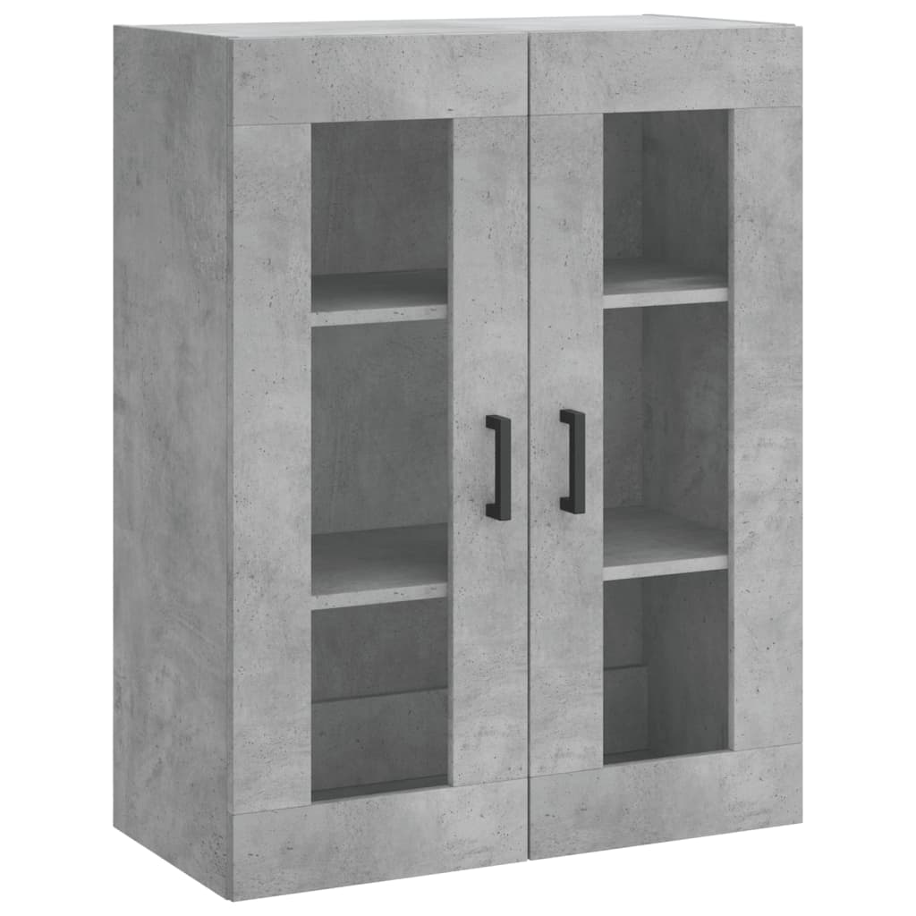 Highboard betonggrå 69,5x34x180 cm konstruert tre