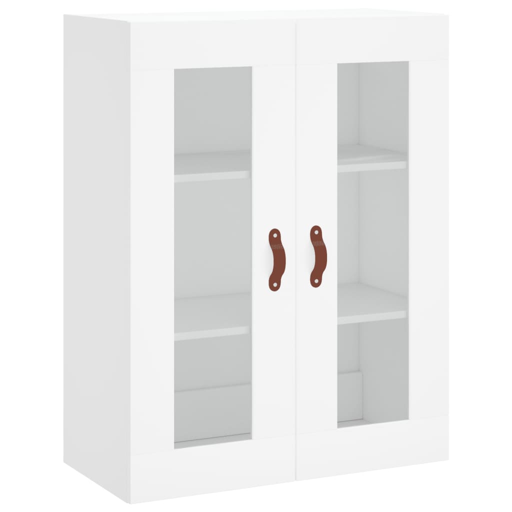 Highboard hvit 69,5x34x180 cm konstruert tre